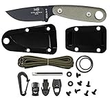 ESEE 337753 Unisex – Erwachsene Outdoormesser | Klingenlänge: 6.68 cm-Griff: Micarta-Izula II Black with Kit, Mehrfarbig, normal