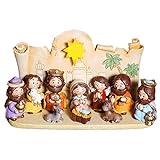 Anulely Weihnachtskrippen-Dekoration, 10 Stück, Dekoration zur Geburt von Christus Jesus, Tischfiguren aus Kunstharz, Jungfrau Maria, Weihnachtskrippe, Weihnachtsdekoration