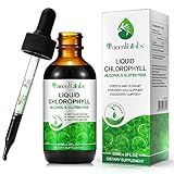 Chlorophyll Tropfen, 60ml Flüssiges Chlorophyll Vegan (100 mg je Tagesdosis) zur Entgiftung und Reinigung, Energie-Booster, unterstützt die Verdauung