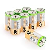 GP Batterien Typ D (Mono / LR20) Super Alkaline Technologie 1,5V, 8 Stück Monozellen im Vorratspack