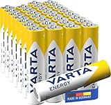 VARTA Batterien AAA, 30 Stück, Energy, Alkaline, 1,5V, Verpackung zu 80% recycelt, für einfachen Grundbedarf, Made in Germany