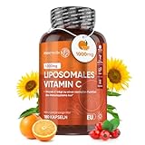 Liposomales Vitamin C - 1000mg Vit C pro Tag - Höhere Bioverfügbarkeit & Absorption - 180 vegane Kapseln - Mit Hagebutte & Sonnenblumenphospholipiden - Ascorbinsäure für Jung & Alt - maxmedix