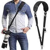 waka Kameragurt schnellverschluß Neopren Schwarz Kamera Tragegurt Verstellbarer Schultergurt Gurt Camera Strap für Canon Nikon Sony Fujifilm Olympus DSLR SLR