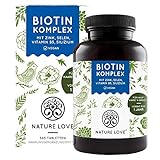 Biotin Komplex - mit Zink, Selen, Silizium & Vitamin B5 - hochdosiert mit 10.000µg Biotin - 365 Tabletten für Haare, Haut und Nägel - Haar Vitamine im Jahresvorrat - vegan & laborgeprüft