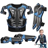 5 Stück Motorrad Schutz Jacke, Motorrad-Schutzausrüstung Für Kinder,Kinder Motorrad Rüstung Mit Knieschoner Ellbogenschoner Brustpanzer Racing Für Outdoor Sport - 4/6/8/10/12/14 Jahre