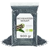 Schwarzer Sesam BIO 900 gr - Sesamkörner - Sesamsamen - Sesame Seeds - Black Seed - Sushi Sesam - Sesam in Lose (900 gr, Schwarzer Sesam)