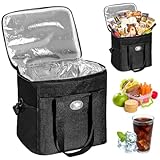 Kühltasche 16L, Faltbar Picknicktasche für Essen und Getränke, Kühlbox Tragbare Eistasche für Männer Frauen, Isolierte Thermotasche für die Arbeit, Picknicks, Camping, Auto, Büro