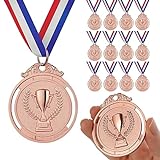 GeeRic Bronzemedaille für Kinder, 12 Stück Gewinner Bronzemedaille für Schule Kinder Sieger Medallien Super Medallien Podium Kindergeburtstag Kinder lieben Diese Bronze Medaille