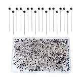 250 Stück Stecknadeln mit Kopf,Nadeln,Groß,Hijab Pins,Stecknadel,Glaskopfnadeln,Edelstahl Mehrfarbig Glaskopfstecknadeln,Nähnadeln,für Basteln Nähen Säumen Craft,Jewelry Komponenten Dekoration