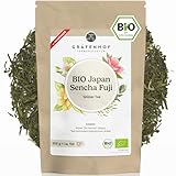 Grüner Tee Sencha aus Japan, 250g loser Bio Tee, direkt aus Fuji, japanischer Premium Tee, aromatisch, leicht süß, leckere Alternative zu Gyokuro, Matcha Pulver, Japanese Green Tea