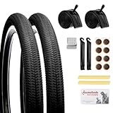 Mountainbike-Reifen-Ersatzset, 50,8 x 5 cm, 2 Stück, zusammenklappbar, 50,8 cm (20 Zoll), Fahrradreifen-Set mit Innenschläuchen und Reifenreparatur-Set