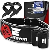 EVERLEVEN Leder Gewichthebergürtel-Set, Gewichthebergürtel für Herren und Damen, Weightlifting Belt, Fitness Gym Gürtel Set, Gewichtheben Bodybuilding Kraftsport Lifting Belt, Größe M/L