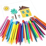 Aolso Kleinkinder Wachsmalstifte, 36 Farben Baby Crayon für Kinder, Sicherheit und Ungiftig Wachsmalstifte, Keine schmutzigen Hände, leicht zu reinigen, Organisches Zeichenstift-Set
