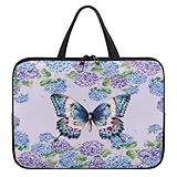 Treer Laptoptasche 10-17 Zoll, Bunter Schmetterling Handtasche Damen Herren, Laptop Tasche mit Reißverschluss, Wasserdichte Tragetasche Laptop Rucksack, Notebook Tasche (Lavendel,10 Zoll)