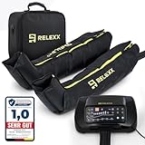 Relexx® Lexx 6+, Recovery Boots, Beinmassagegerät, 6 Luftkammern, Luftkompressionsmassage, Wahl aus 6 Massageprogrammen, Druck & Dauer regulierbar, Venen Massagegerät