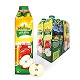 Pfanner 100% Apfelsaft (8 x 1 l) – vitaminreicher Saft aus Apfel – säuerlich-süßes Fruchtgetränk im Vorratspack – ohne Zuckerzusatz