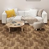 Teppichfliesen 20 Stk. 5 m² Braun, LAPOOH Teppichboden, Teppich Fliesen Boden, Eppichfliesen, Filzfliesen