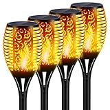 honswit Solar Fackeln Flammenlicht 96LED, Solarlampen für Außen, Gartenfackeln Solar Flammenlicht, Solarleuchten Garten mit Flammeneffekt, IP65 wasserdicht, Solarleuchten für außen, Terrasse, Balkon