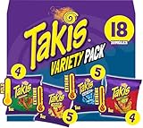 Takis 18 Stück/28,3 g Sortenpackung, sortierte gemischte gerollte Tortilla-Chips – (5) Fuego 28,3 g, (5) Blue Heat 28,3 g, (4) Nitro 28,3 g, (4) Crunchy Fajitas 28,3 g