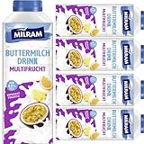 Milram Buttermilch Drink Multifrucht Milch 0,4% Fett.750 Mililiter x 5 STÜCK [Frischegarantie]