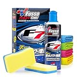 Soft99 Fusso Coat F7 (300ml) Auto Wachs Versiegelung Set - flüssiges Autowachs mit Langzeitschutz (7 M.) & Glanz-Boost - Wax, Lackversiegelung, Langzeitversiegelung, Flüssigwachs | 7-tlg.