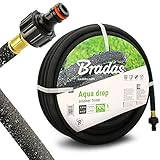BRADAS® Perlschlauch Bewässerungsschlauch AQUA-DROP 1/2 Zoll 7,5 m Schwarz | Flexibler Gartenschlauch Ober- & Unterirdisch Verlegbar Tropfschlauch Soaker Hose Perlregner | Wasserersparnis bis 70%
