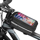 Fahrradtasche Rahmen, Fahrradtasche Lenker für Handys unter 7 Zoll, Fahrrad Rahmentasche, Handytasche Montainbikes Wasserdicht, Lenkertasche Fahrrad, mit TPU-Touchscreen, für Montainbikes, Ebikes