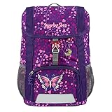 Step by Step Rucksack-Set Kid Shine „Butterfly Night Ina“, mit Sitzkissen, ergonomischer Mini-Ranzen mit höhenverstellbarem Brustgurt, für Kindergarten, Vorschule und Freizeit, 13 l, lila-pink