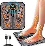 EMS Fußmassagegerät, zur Durchblutungs-und Muskelschmerzlinderung,Fußmassagegerät Elektrisch,8 Modi und 19 Intensitäten,Faltbares und Tragbares Elektrisches Fußmassagegerät