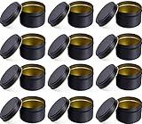 12 Stück Kerzendosen, 120 ml Kerzenbehälter Kerzengläser Runde Kerzengläser Schraubdeckel Metalldosen für Kerzen, DIY, Handwerk, Schmuck, Kosmetik DIY-Kerzenherstellungszubehör Schwarz