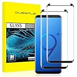 QUESPLE [2 Stück] Panzerglas Schutzfolie für Samsung Galaxy S9 Plus, Anti-Kratzen, Ultra-klar, Anti-Bläschen, 3D-Vollständige Abdeckung Gehärtetem Glas Displayschutzfolie für Galaxy S9 Plus