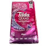 Tilda Grand Basmati Reis 10kg Extra Lang Golden Sella, Parboiled Reis, Extralange Körner, Perfekt für Asiatische Gerichte, Aromatischer Duft, Hohe Qualität, Herkunft aus Indien