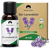 Emma Grün® BIO Lavendelöl Ätherisches Öl [100% Naturrein] - Ätherisches Lavendel Öl Bio - Lavender Essential Oil - Ätherische Öle Naturrein Hochdosiert - LEBENSMITTELQUALITÄT - Ätherische Öle BIO