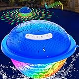 KingSom Pool Lautsprecher,Bluetooth Lautsprecher mit Licht,Schwimmender Lautsprecher IP68 Wasserdichter Bluetooth Box,Laut Stereo Sound & Stereo-Pairing Musikbox Tragbarer,Eingebautes Mikrofon