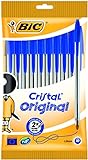 BIC Kugelschreiber Set Cristal Original, in Blau, Strichstärke 1 mm, 10er Pack, Ideal für das Büro, das Home Office oder die Schule