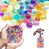 RUNFENG 20000 Stücke Wasserperlen Dekorativ Farbenfroh Kristallgel Blaster Kugeln Ungiftig Wiederverwendbare Biologisch Abbaubar für Pflanzen Vase Füllstoff Deko Hochzeiten und Partys (Bunte)