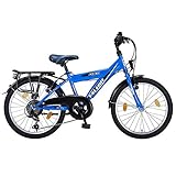 20 Zoll Kinderfahrrad 6-Gang mit Alufelgen und Beleuchtung EU-Produkt Farbe blau-schwarz Talson