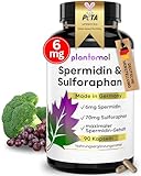 Spermidin Kapseln hochdosiert mit Sulforaphan - Spermidin 6mg und 70mg Sulforaphan Kapseln hochdosiert aus Brokkolisprossen-Extrakt - 3 Monatsvorrat