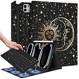 Wazzasoft Schutzhülle für iPad Pro 27,9 cm (11 Zoll), 2024 M4 mit Tastatur, Stifthalter, Folio-Tablet-Hülle, Damen, Mädchen, niedliches Marmor, ästhetisch, einzigartiges Design für Apple Pro 11 A2925