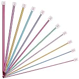 Aeelike 11 Stück Tunesische Häkelnadel aus Aluminium, 27 cm leicht Tunesische Häkelnadeln Set mit Glatter Häkelkopf und langer Griff, 2,0-8,0 mm Afghanische Häkelnadeln für Anfänger Erwachsene Profis
