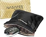Nasafes Keyless Go Schutz Autoschlüssel Hülle mit magnetisch-geräuschlosem Verschluss blockiert Funkfrequenzen für Autos aus Europa, Amerika & Asien. Für große Keyless Go Schlüssel geeignet