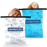 Wiederverwendbare Brotbeutel 2 STK, 30 x 43cm Brotbeutel Aufbewahrung Frischhalten, Brottüten Gefrierbeutel Brotaufbewahrung