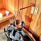 MOUMOUTEN Sauna Aroma Bowl, Sauna Verdampferschale Edelstahl Sauna Aromaschale mit Holzplatte und Schrauben f¨¹r Traditionelle Sauna oder Infrarotsauna