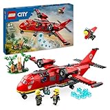 Lego City Löschflugzeug, Feuerwehr-Set mit Flugzeug-Spielzeug für Kinder, Bauset mit 3 Feuerwehrmann-Figuren und Brandkulisse, tolle Geschenk-Idee für Jungen und Mädchen ab 6 Jahren 60413