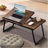 Laptoptisch Bett Klappbar, Laptop-Schreibtisch für Bett, Couch, verstellbarer faltbarer Betttisch mit Getränkehalter, Tragbarer Laptopständer, geeignet für Arbeiten, Lesen, Schreiben, Essen, Unterhalt
