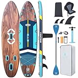 ZLX 350cm Extra Groß Stand Up Paddle Board mit Sitz Große Tragfähigkeit 550LB Inflatable SUP Board für Erwachsene Anfängerfreundlich Stabiles Anti-Rutsch-Deck, Pumpe, SUP Paddle