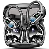 Bluetooth Kopfhörer Sport, In Ear Kopfhörer Kabellos Bluetooth 5.3 mit HD Mic, Herausragender Sound, 50Std HiFi Stereo Kabellose Kopfhörer, 2024 Noise Cancelling Ohrhörer, IP7 Wasserdicht LED Anzeige
