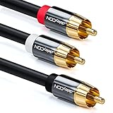 deleyCON 3,0m Subwoofer Kabel - Cinch RCA Y-Kabel Digitales Koaxialkabel - Vergoldete Stecker - Audio Kabel - Cinch Stecker zu 2x Cinch Stecker