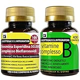 Nahrungsergänzungsmittel-Set für den Kreislauf, Antioxidationsmittel + Energie | Diosmin, Hesperidin, Bioflavonoide 100 Tabletten + Vitamine B-Komplex 400 Tabletten