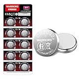 Warriors 10X 2032 Batterie Knopfzellen CR2032 Batterien 3V, Kapazität 240 mAh, kindersichere Verpackung, für den Einsatz in Schlüsselanhängern, Waagen, medizinischen Geräten (10X)